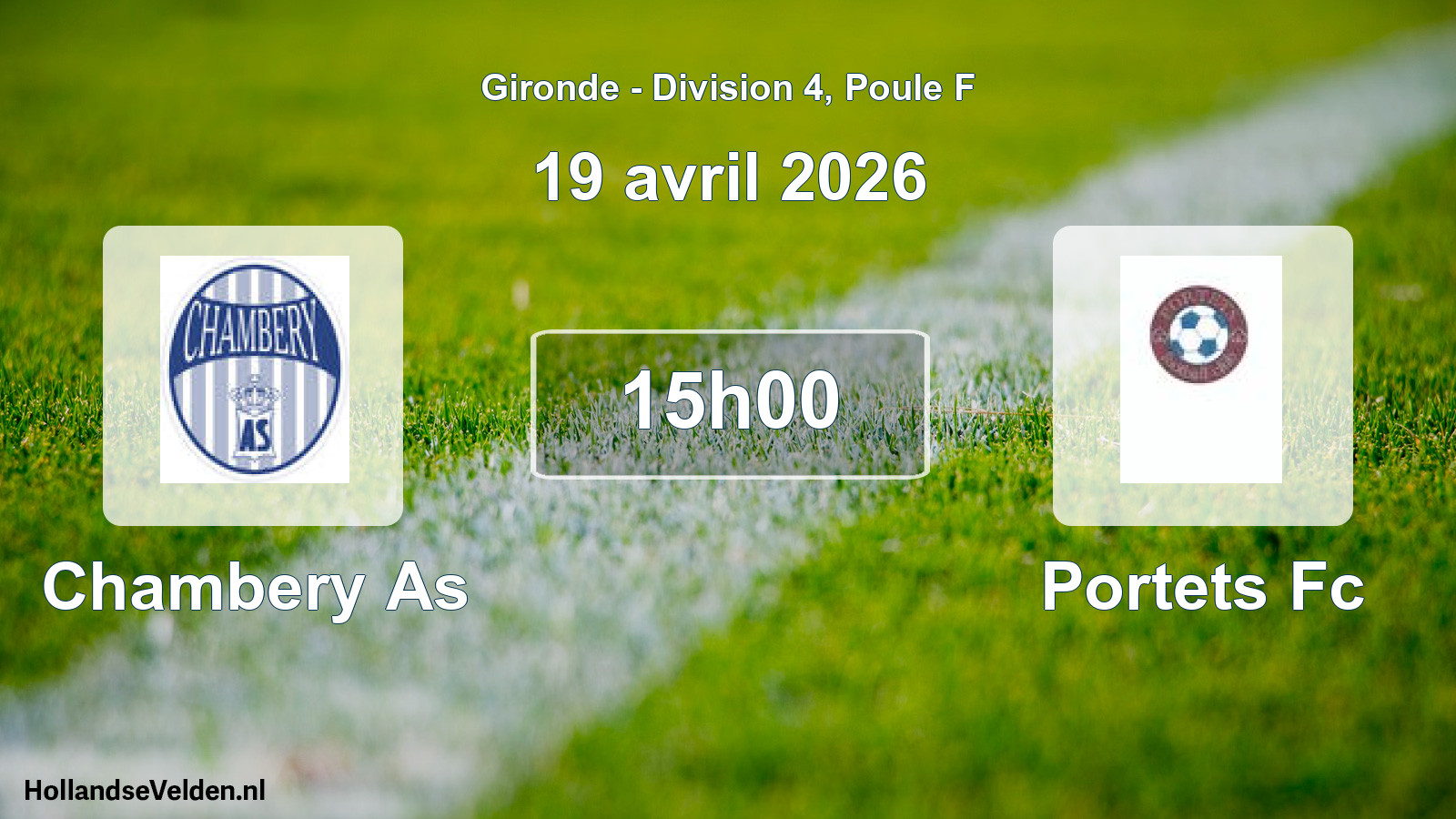 Geplande wedstrijd: Chambery As - Portets Fc (19 avril 2026)