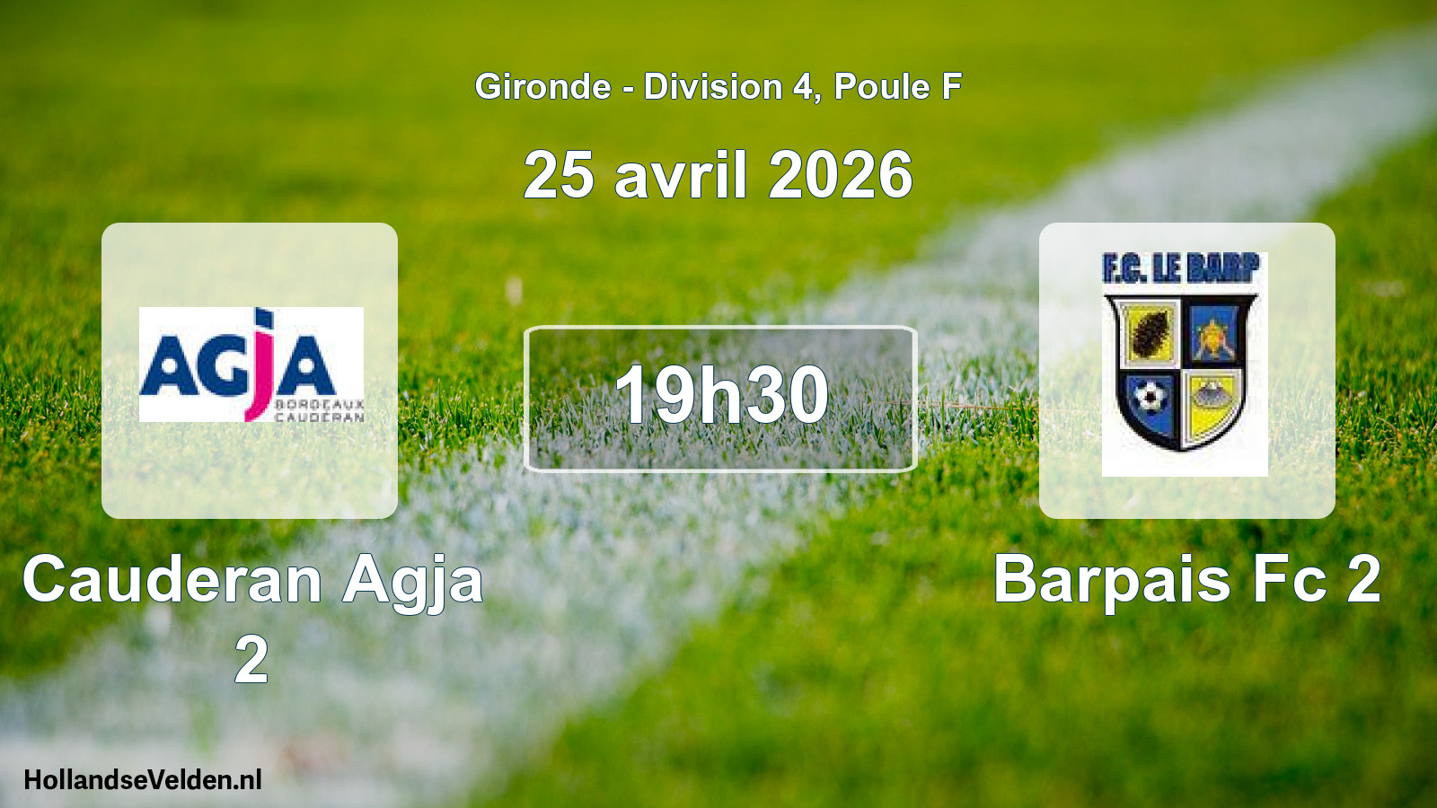 Scheduled Match: Cauderan Agja 2 - Barpais Fc 2 (25 April 2026)