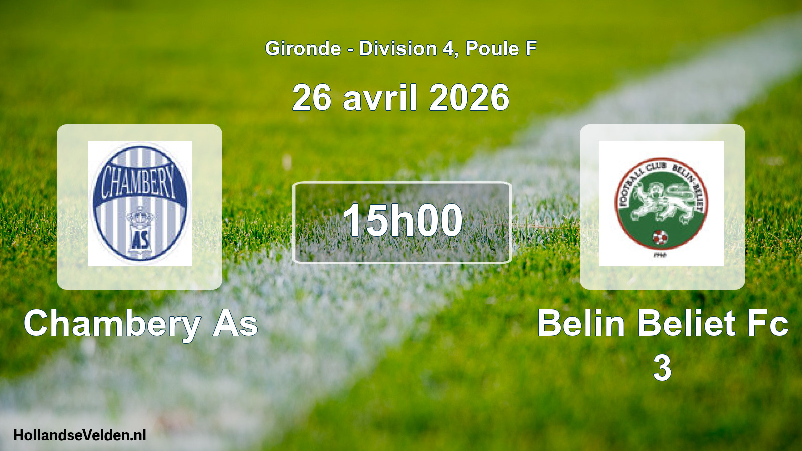 Scheduled Match: Chambery As - Belin Beliet Fc 3 (26 April 2026)