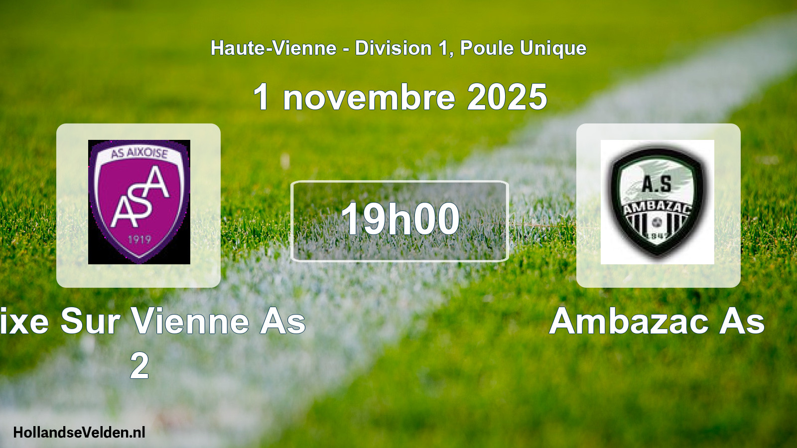 Scheduled Match: Aixe Sur Vienne As 2 - Ambazac As (1 November 2025)