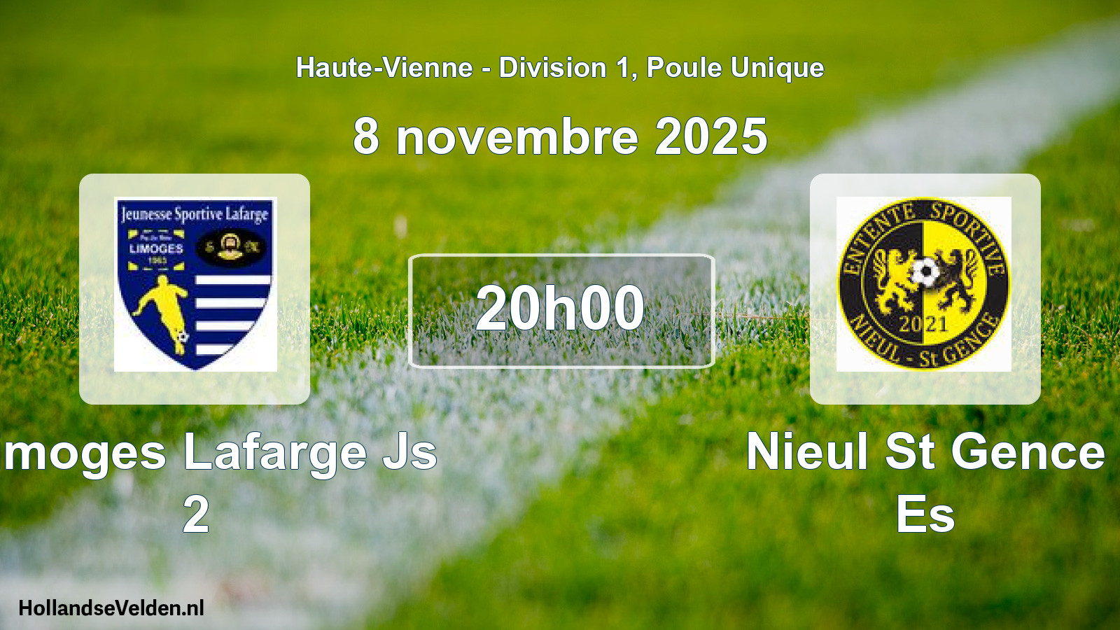 Geplande wedstrijd: Limoges Lafarge Js 2 - Nieul St Gence Es (8 novembre 2025)