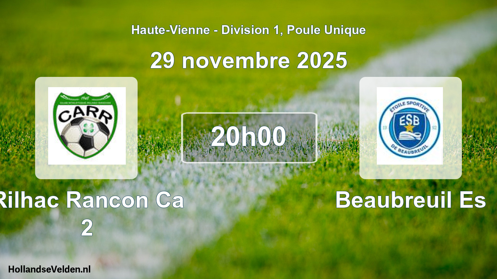 Geplande wedstrijd: Rilhac Rancon Ca 2 - Beaubreuil Es (29 novembre 2025)