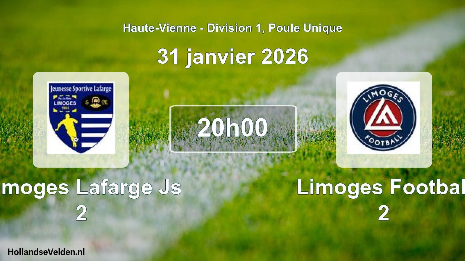 Scheduled Match: Limoges Lafarge Js 2 - Limoges Football 2 (31 January 2026)