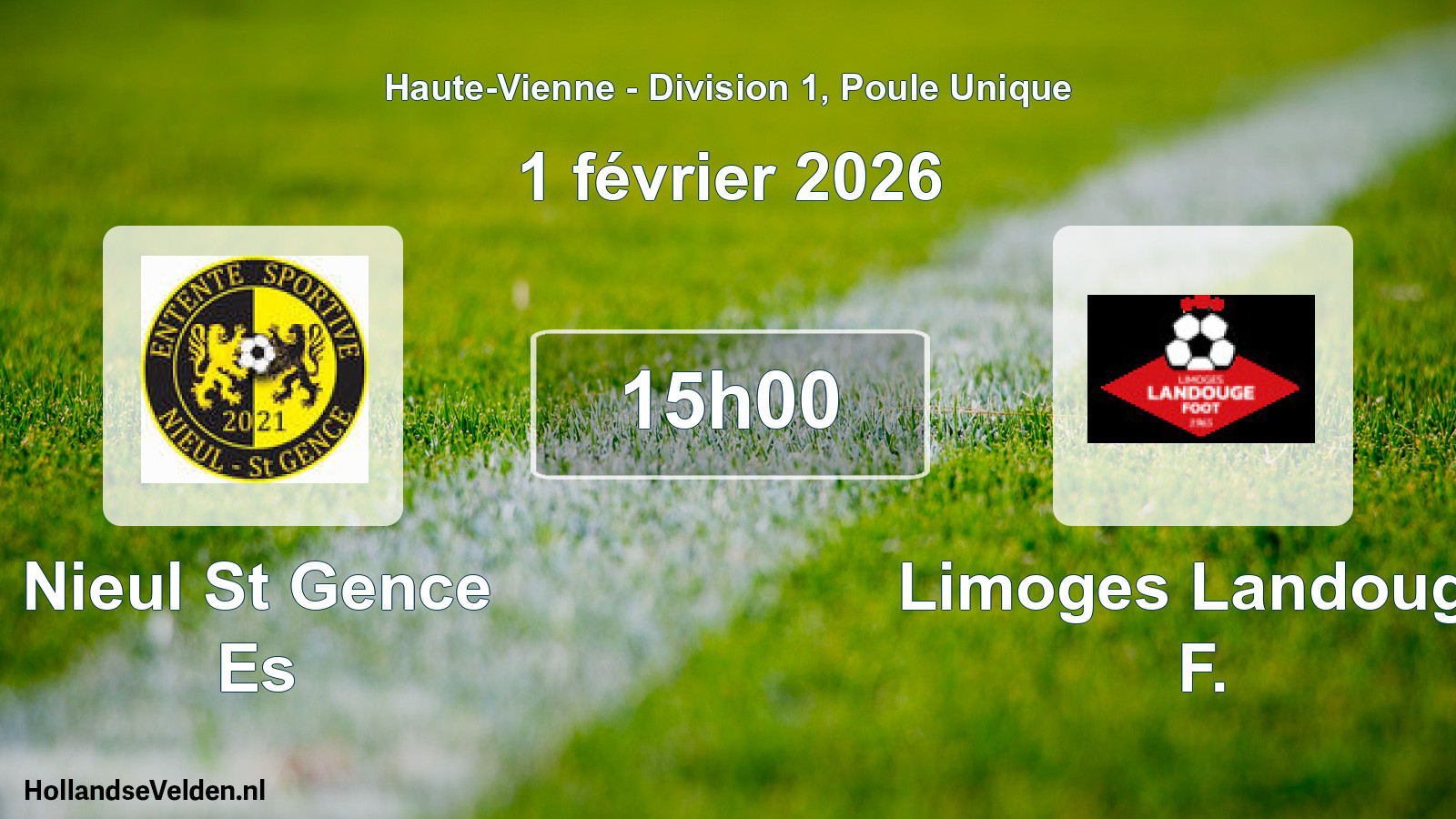 Geplande wedstrijd: Nieul St Gence Es - Limoges Landouge F. (1 februari 2026)