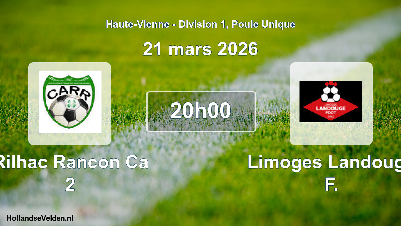 Geplande wedstrijd: Rilhac Rancon Ca 2 - Limoges Landouge F. (21 mars 2026)