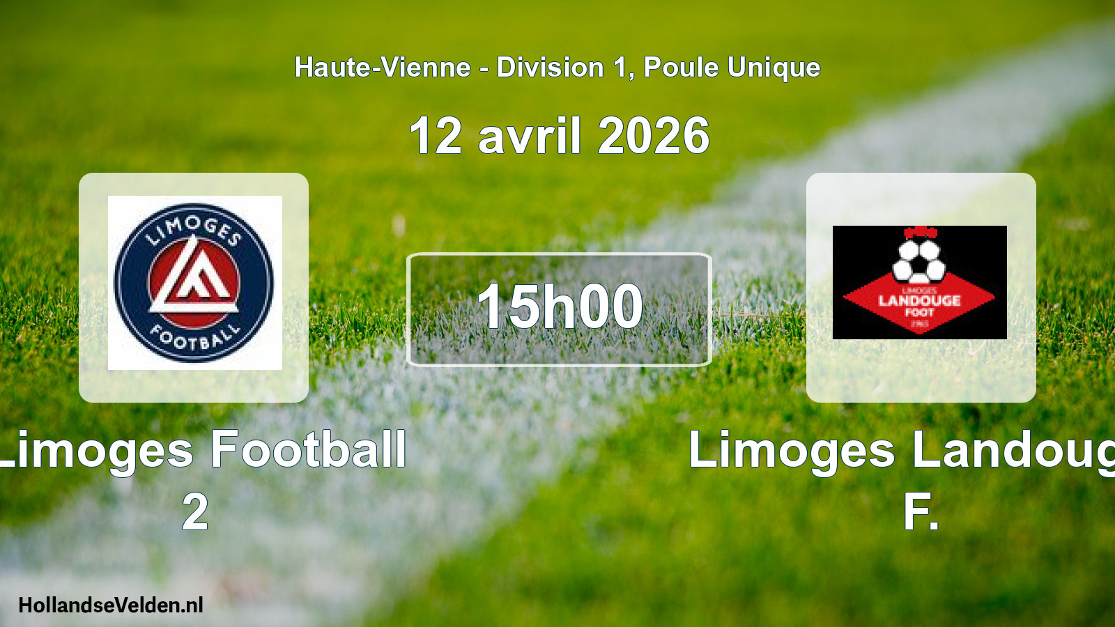 Geplande wedstrijd: Limoges Football 2 - Limoges Landouge F. (12 avril 2026)