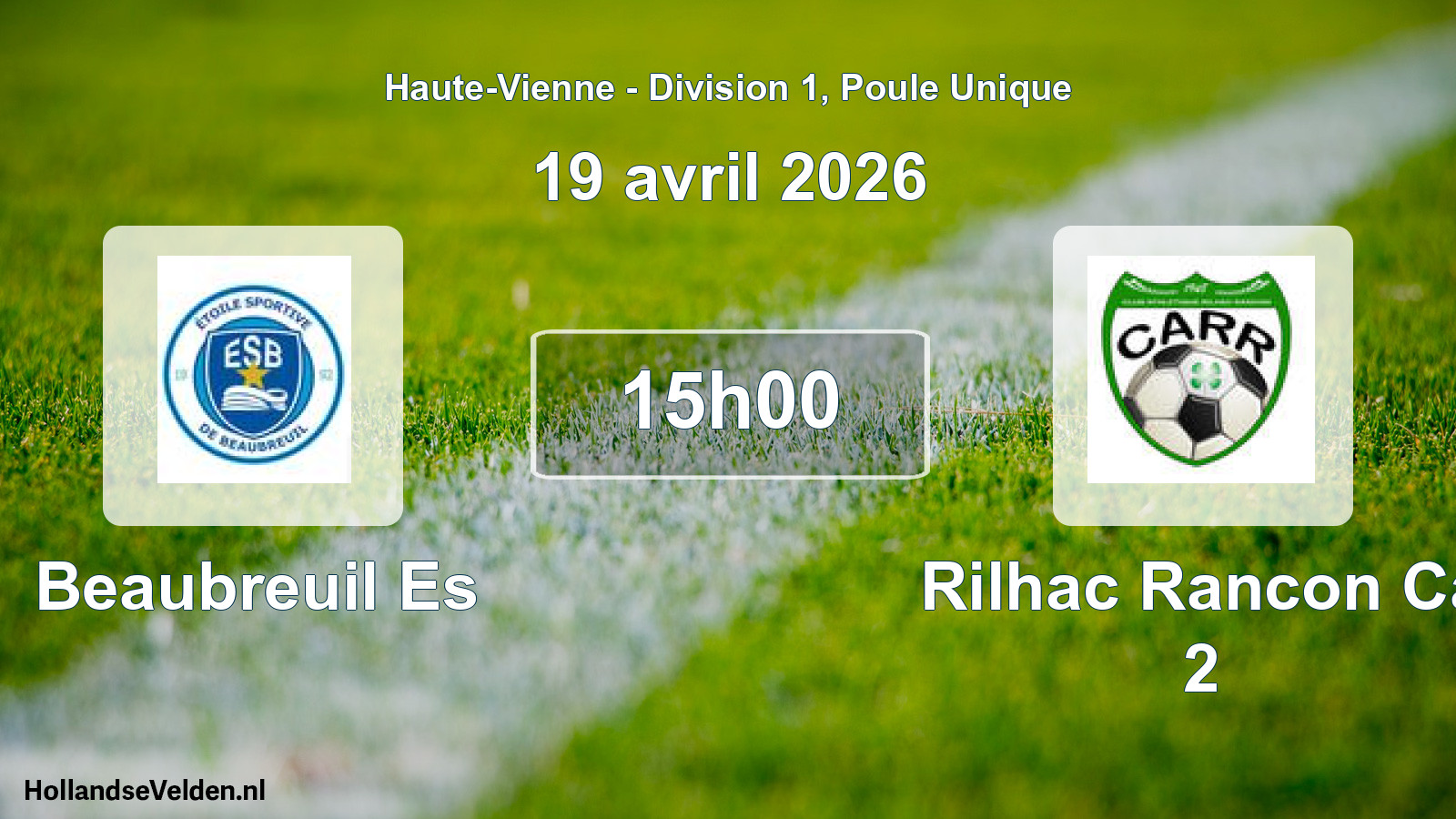 Geplande wedstrijd: Beaubreuil Es - Rilhac Rancon Ca 2 (19 avril 2026)