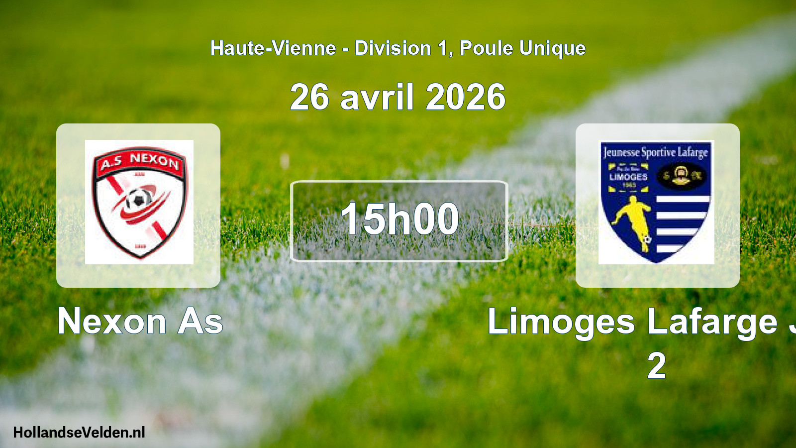 Geplande wedstrijd: Nexon As - Limoges Lafarge Js 2 (26 avril 2026)