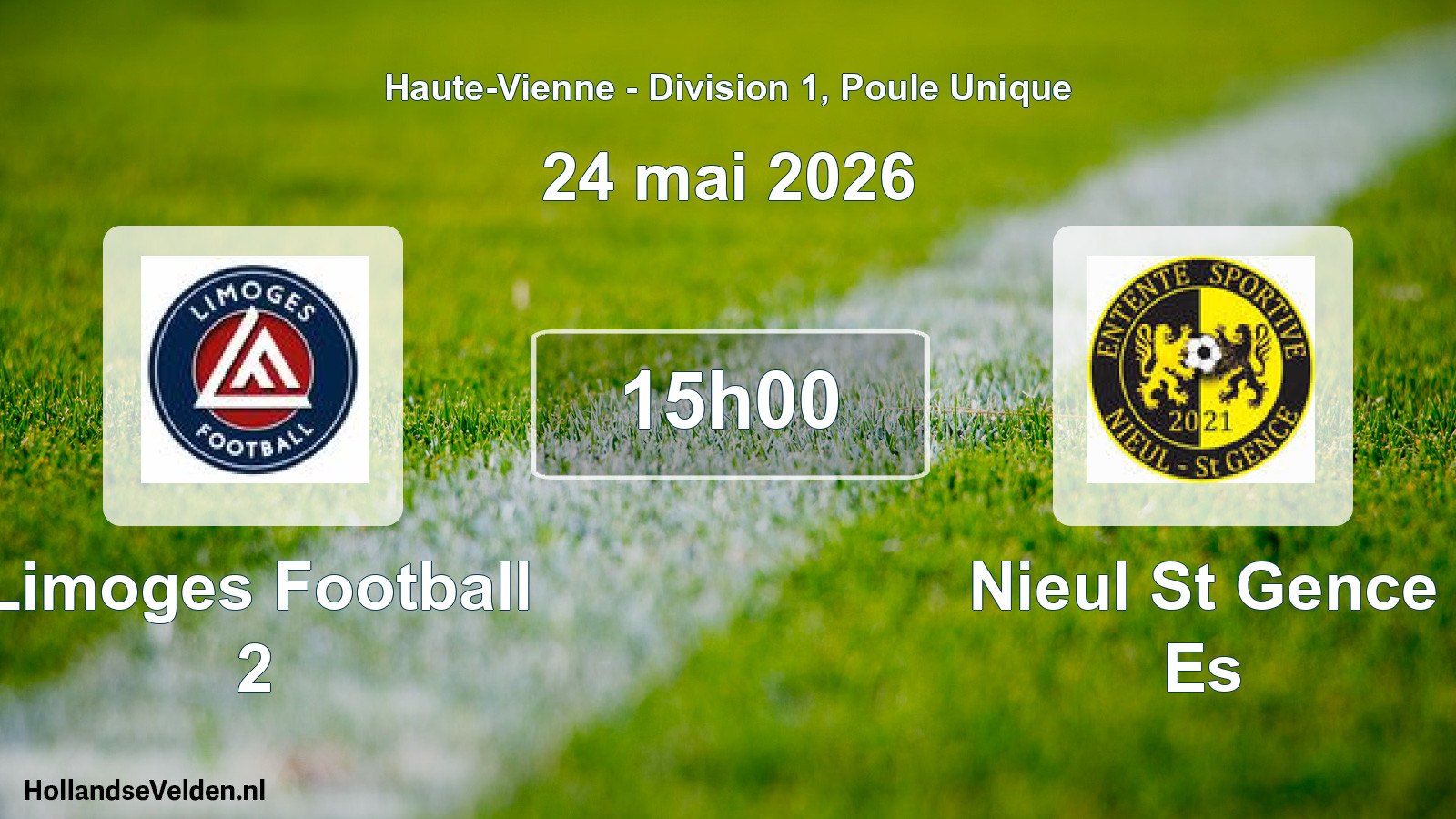Geplande wedstrijd: Limoges Football 2 - Nieul St Gence Es (24 mai 2026)