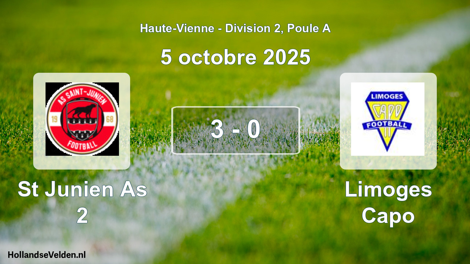 Gespeelde wedstrijd: St Junien As 2 - Limoges Capo 3 - 0 (5 octobre 2025)