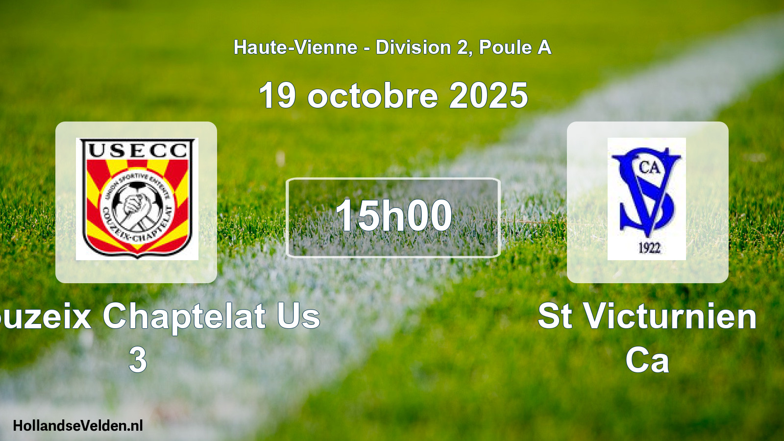 Geplande wedstrijd: Couzeix Chaptelat Us 3 - St Victurnien Ca (19 octobre 2025)