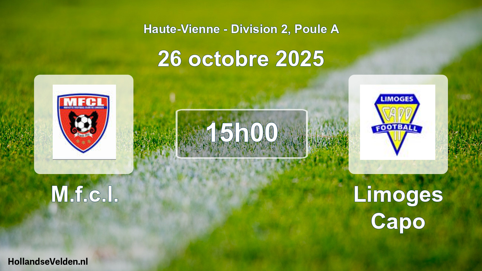 Geplande wedstrijd: M.f.c.l. - Limoges Capo (26 octobre 2025)