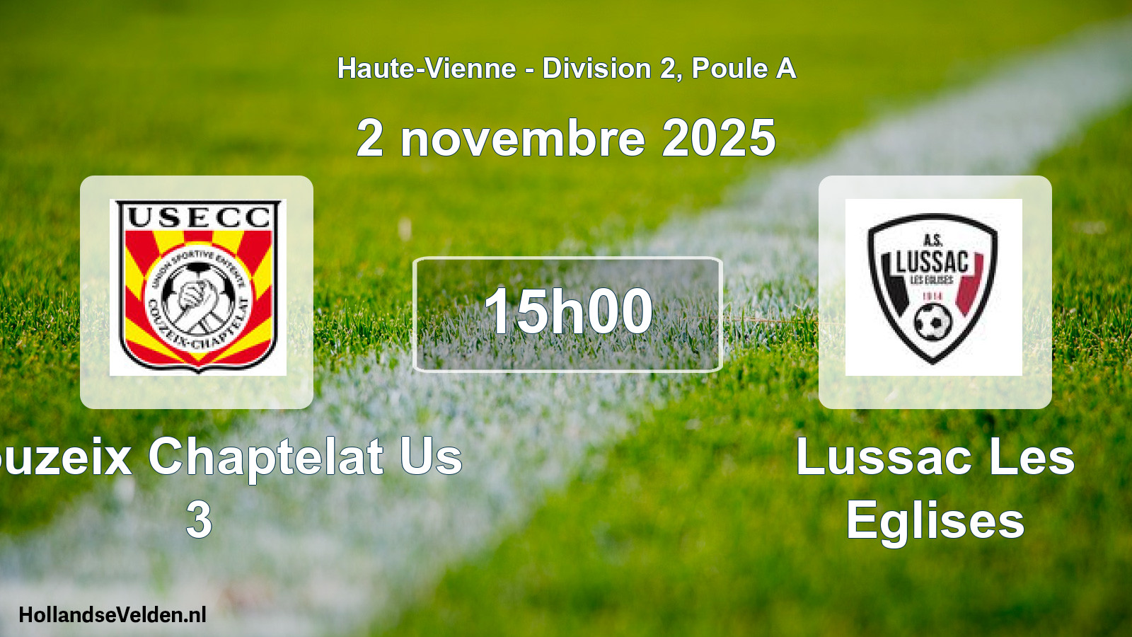 Geplande wedstrijd: Couzeix Chaptelat Us 3 - Lussac Les Eglises (2 novembre 2025)