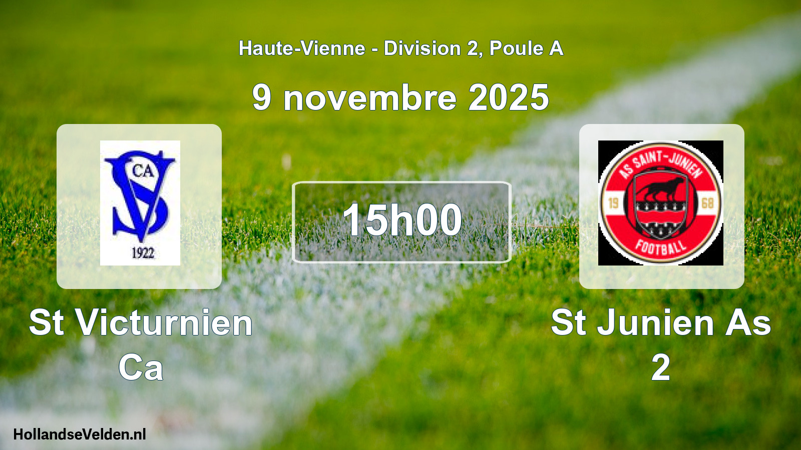 Geplande wedstrijd: St Victurnien Ca - St Junien As 2 (9 novembre 2025)