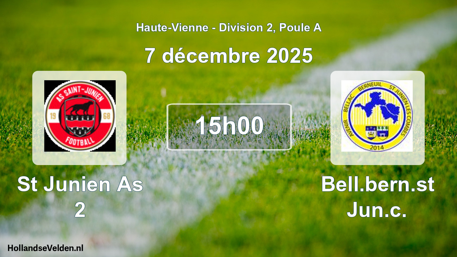 Scheduled Match: St Junien As 2 - Bell.bern.st Jun.c. (7 December 2025)