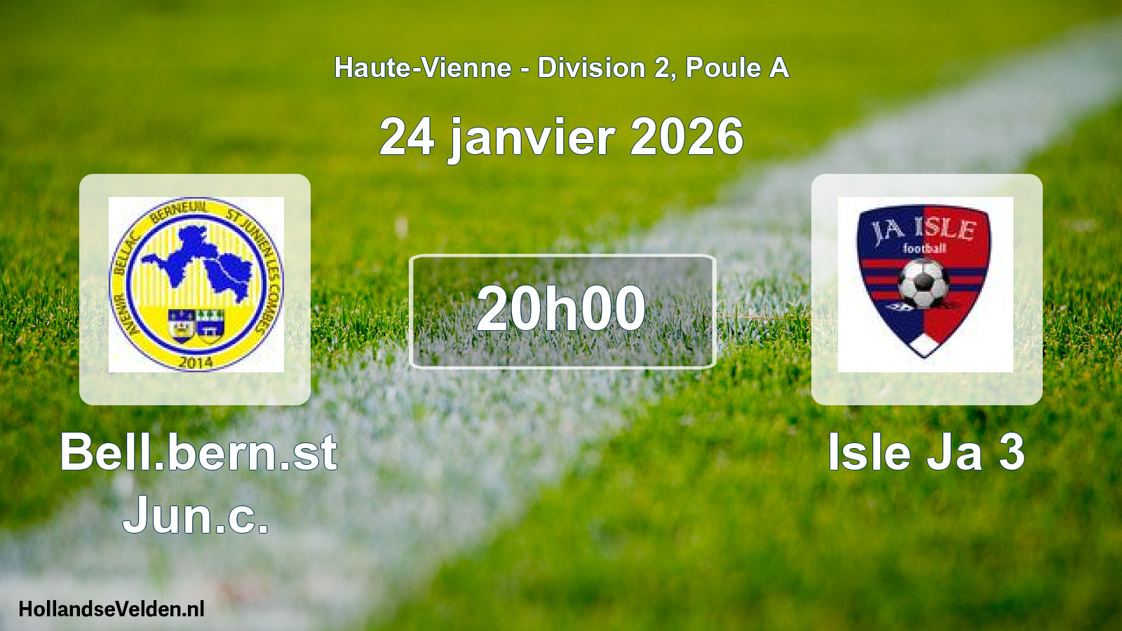 Scheduled Match: Bell.bern.st Jun.c. - Isle Ja 3 (24 January 2026)
