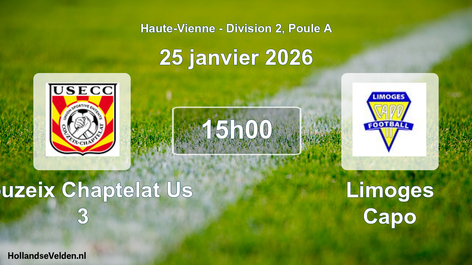 Geplande wedstrijd: Couzeix Chaptelat Us 3 - Limoges Capo (25 janvier 2026)