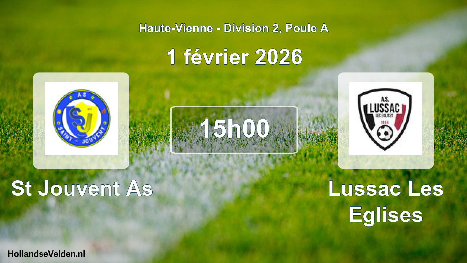 Geplande wedstrijd: St Jouvent As - Lussac Les Eglises (1 février 2026)
