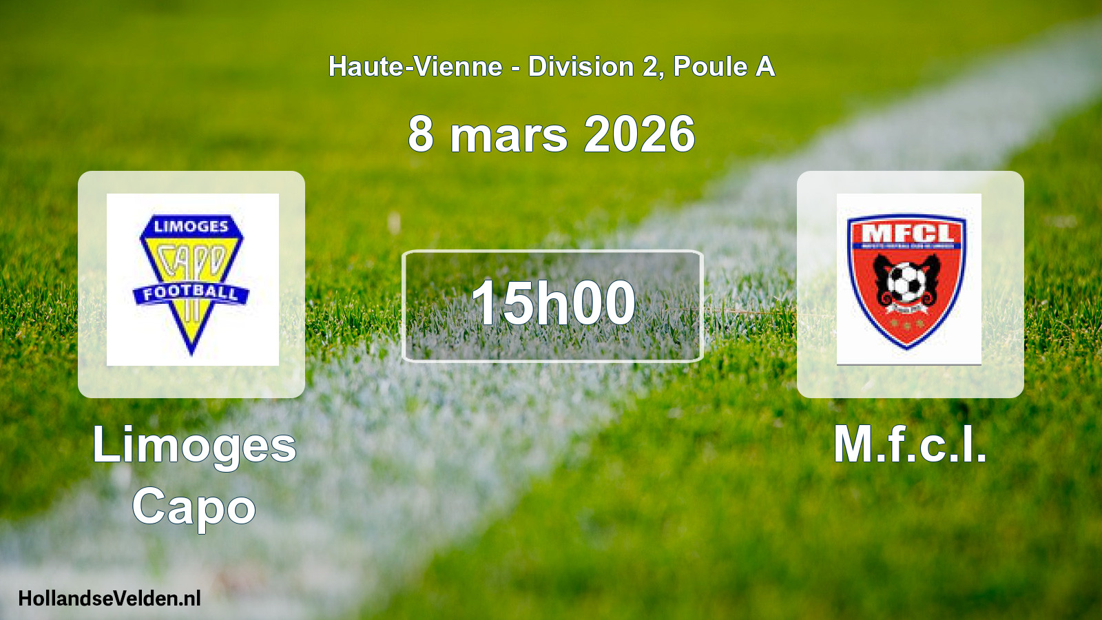 Geplande wedstrijd: Limoges Capo - M.f.c.l. (8 mars 2026)