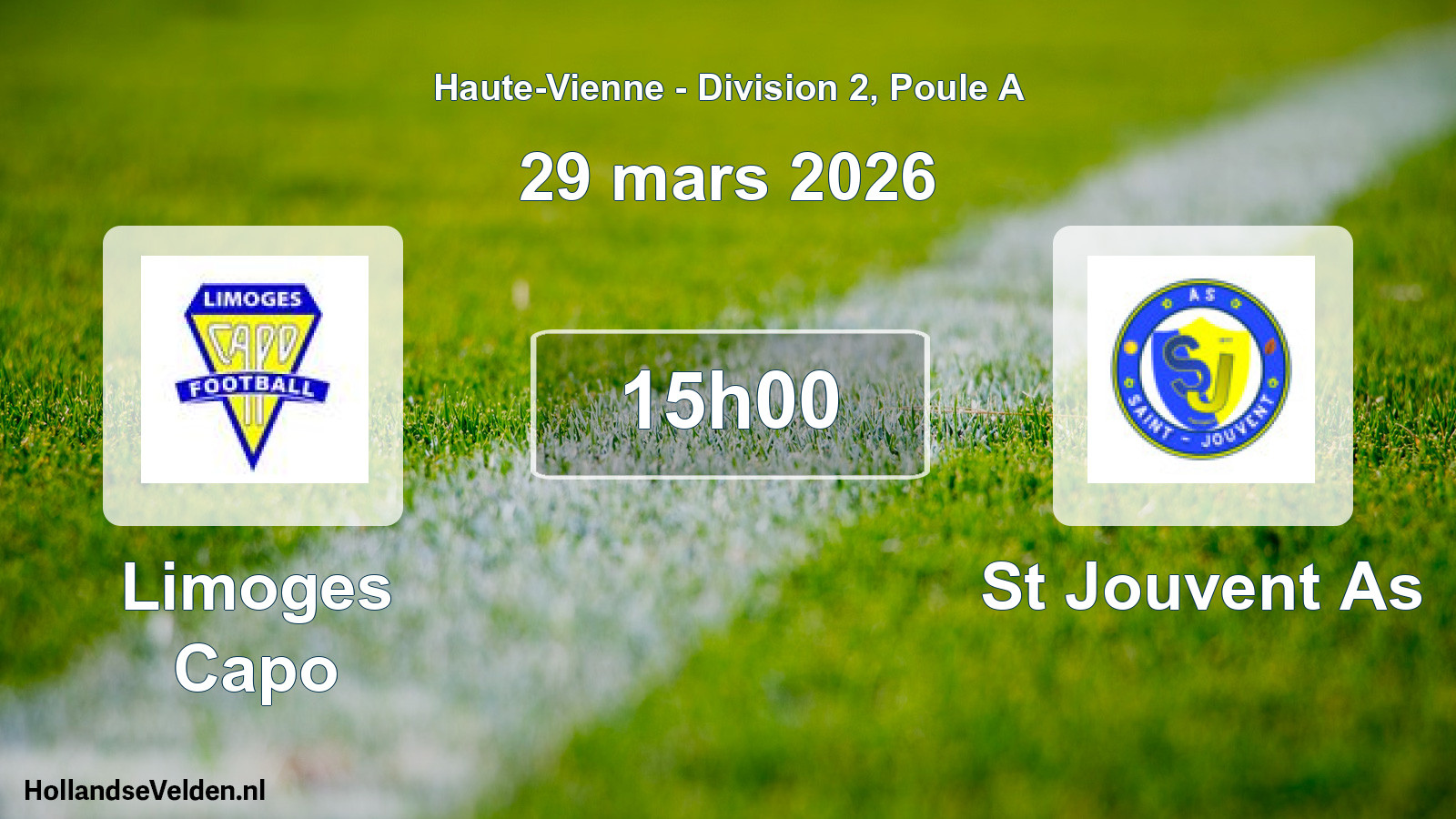 Geplande wedstrijd: Limoges Capo - St Jouvent As (29 mars 2026)