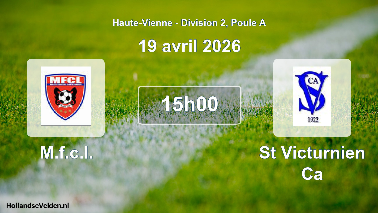 Geplande wedstrijd: M.f.c.l. - St Victurnien Ca (19 avril 2026)