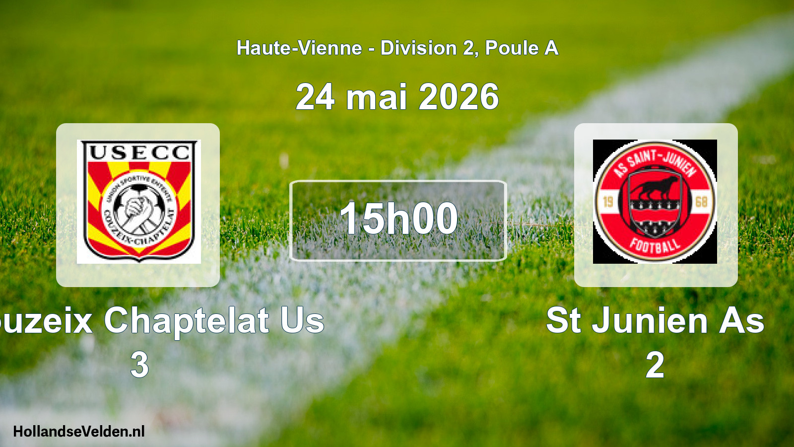 Geplande wedstrijd: Couzeix Chaptelat Us 3 - St Junien As 2 (24 mai 2026)
