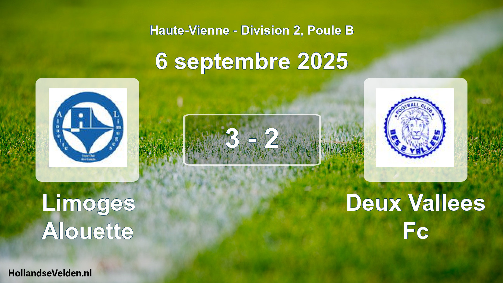 Gespeelde wedstrijd: Limoges Alouette - Deux Vallees Fc 3 - 2 (6 september 2025)