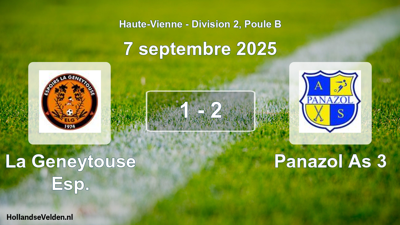 Gespeelde wedstrijd: La Geneytouse Esp. - Panazol As 3 1 - 2 (7 september 2025)