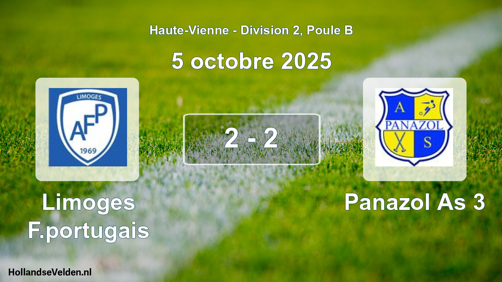 Gespeelde wedstrijd: Limoges F.portugais - Panazol As 3 2 - 2 (5 octobre 2025)