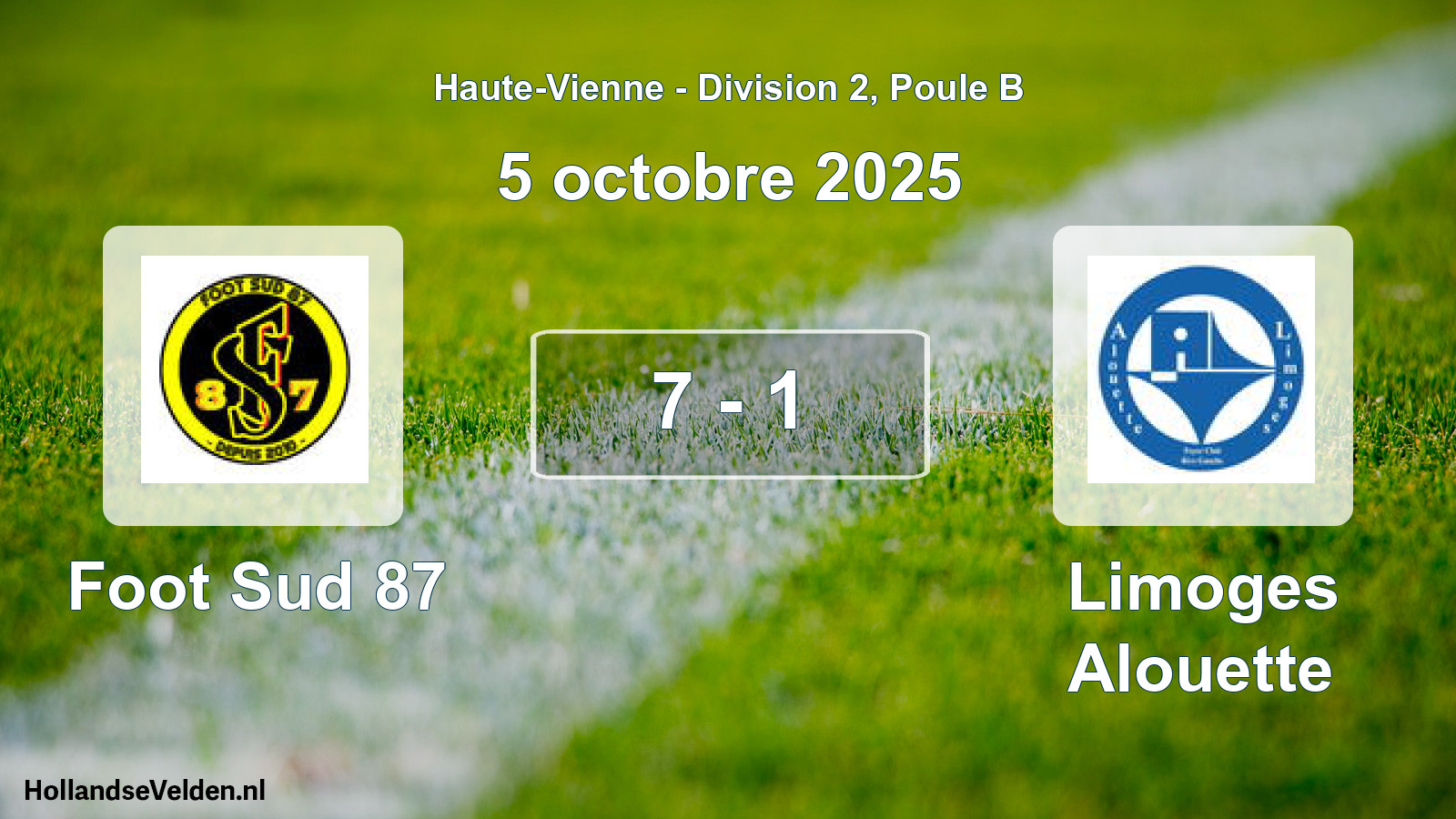 Gespeelde wedstrijd: Foot Sud 87 - Limoges Alouette 7 - 1 (5 octobre 2025)