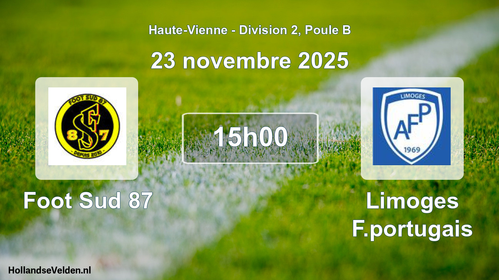 Geplande wedstrijd: Foot Sud 87 - Limoges F.portugais (23 novembre 2025)