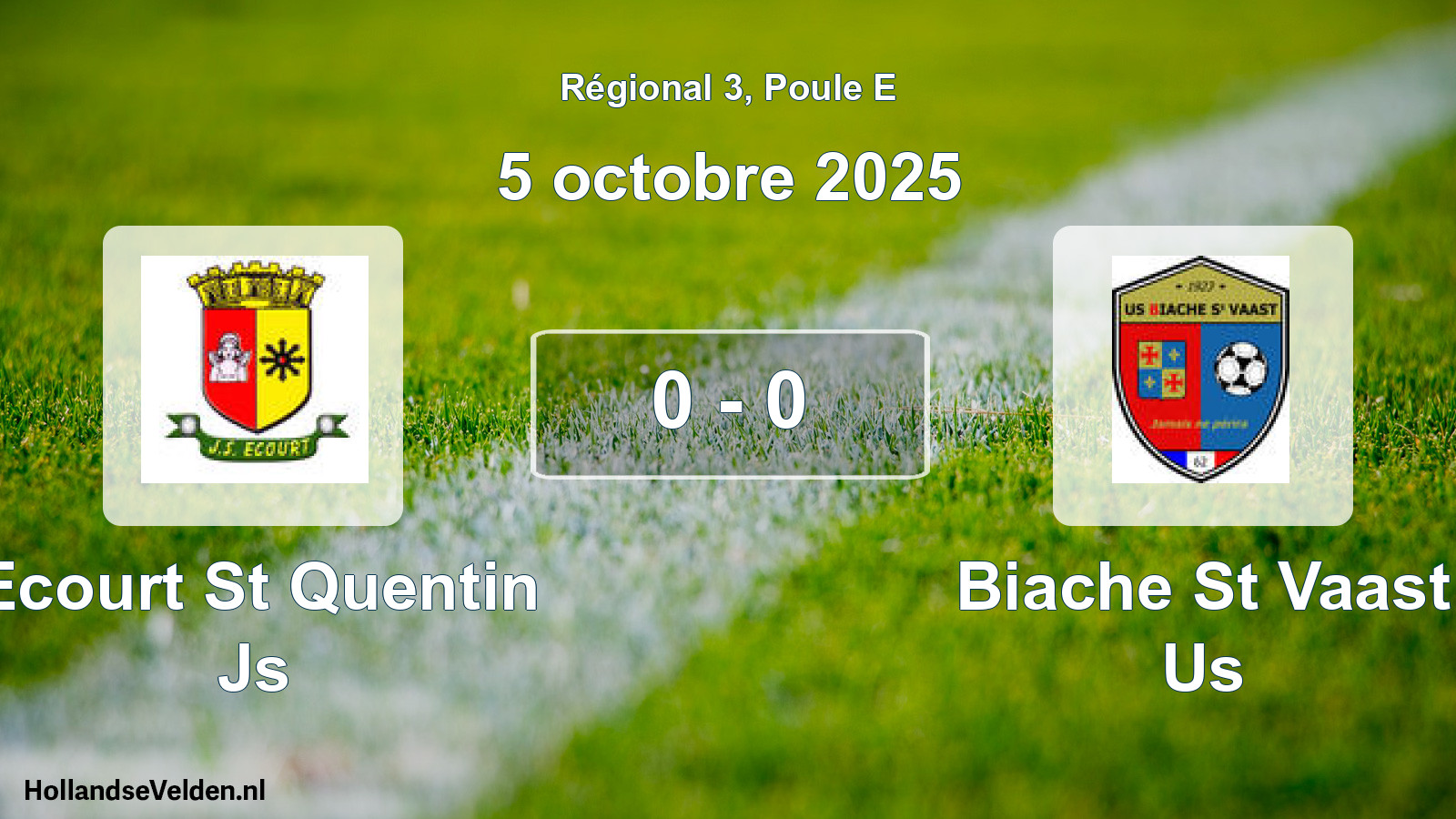 Gespeelde wedstrijd: Ecourt St Quentin Js - Biache St Vaast Us 0 - 0 (5 oktober 2025)