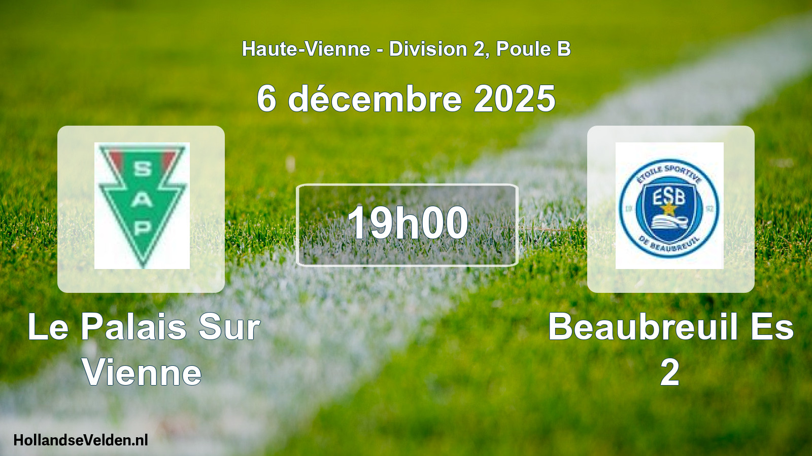 Geplande wedstrijd: Le Palais Sur Vienne - Beaubreuil Es 2 (6 décembre 2025)