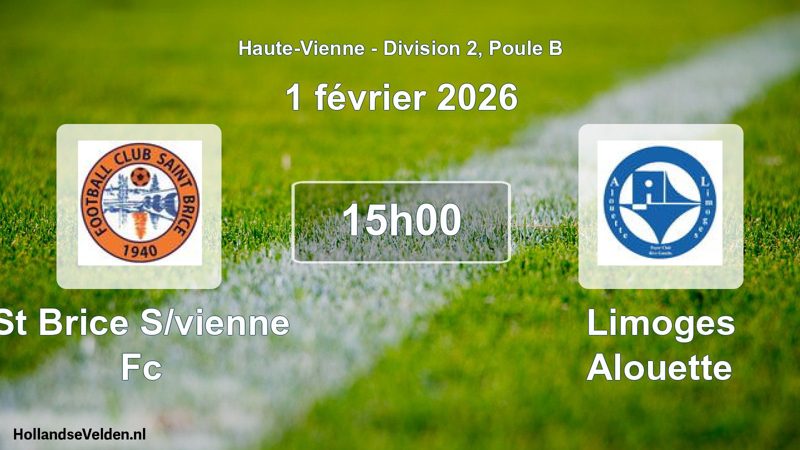 Geplande wedstrijd: St Brice S/vienne Fc - Limoges Alouette (1 février 2026)