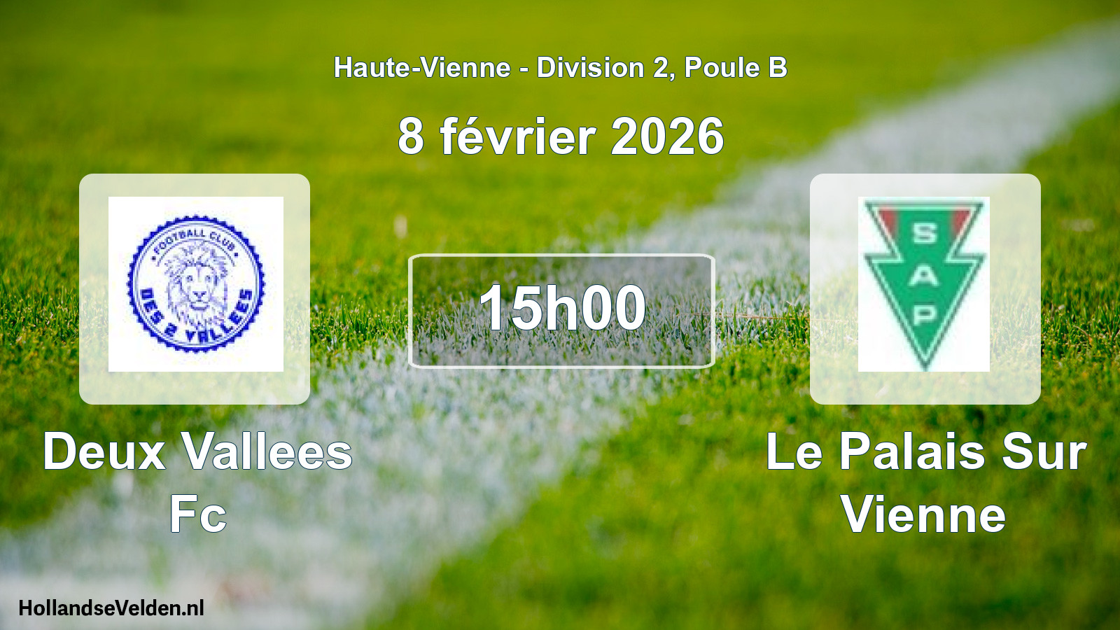 Geplande wedstrijd: Deux Vallees Fc - Le Palais Sur Vienne (8 februari 2026)