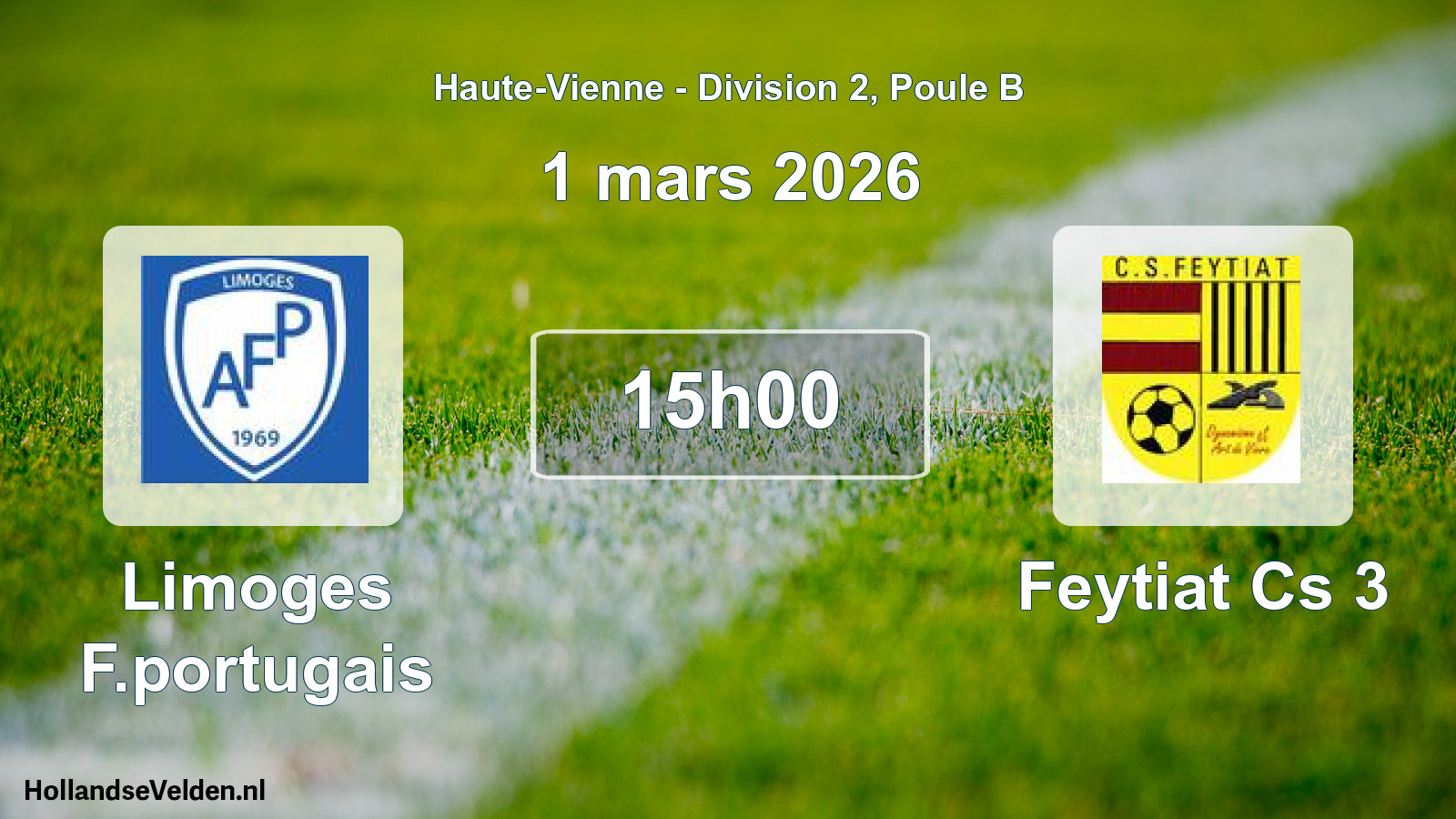 Geplande wedstrijd: Limoges F.portugais - Feytiat Cs 3 (1 mars 2026)