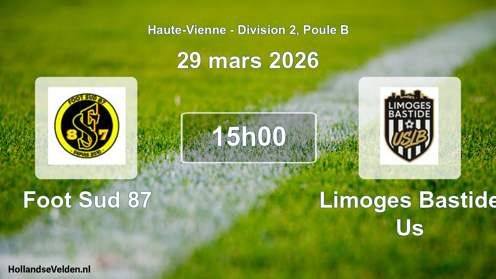 Geplande wedstrijd: Foot Sud 87 - Limoges Bastide Us (29 mars 2026)