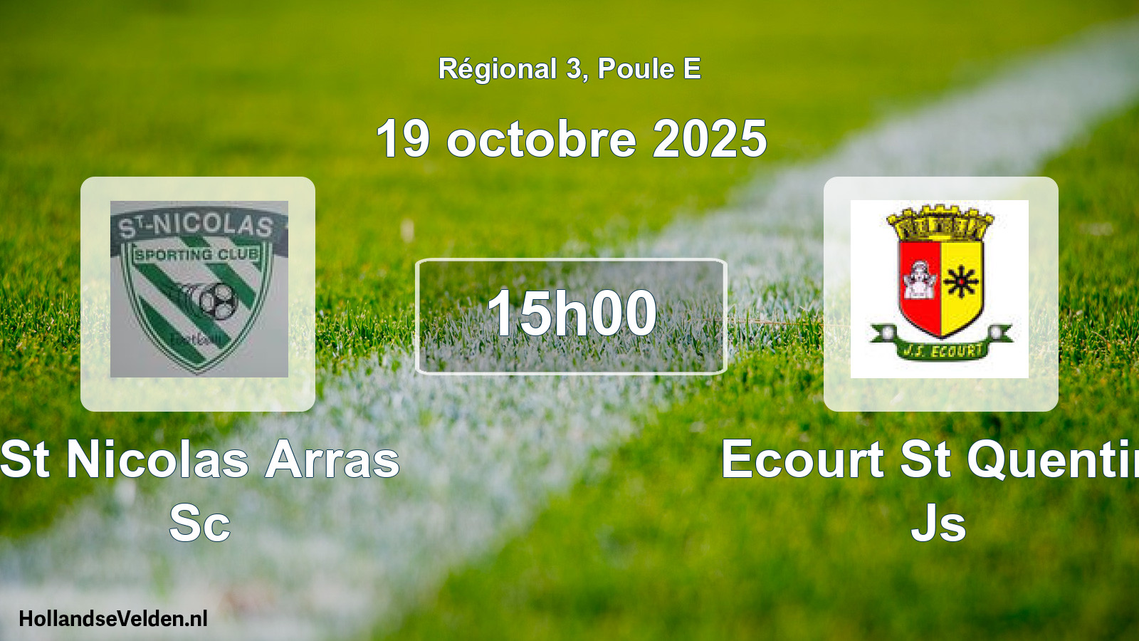 Geplande wedstrijd: St Nicolas Arras Sc - Ecourt St Quentin Js (19 oktober 2025)