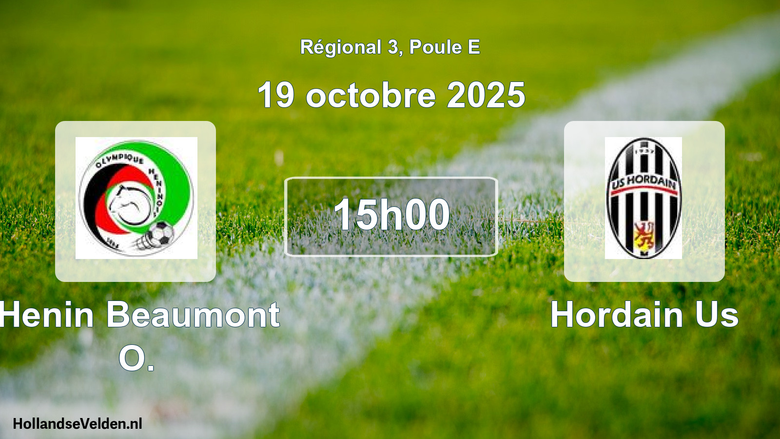 Geplande wedstrijd: Henin Beaumont O. - Hordain Us (19 oktober 2025)