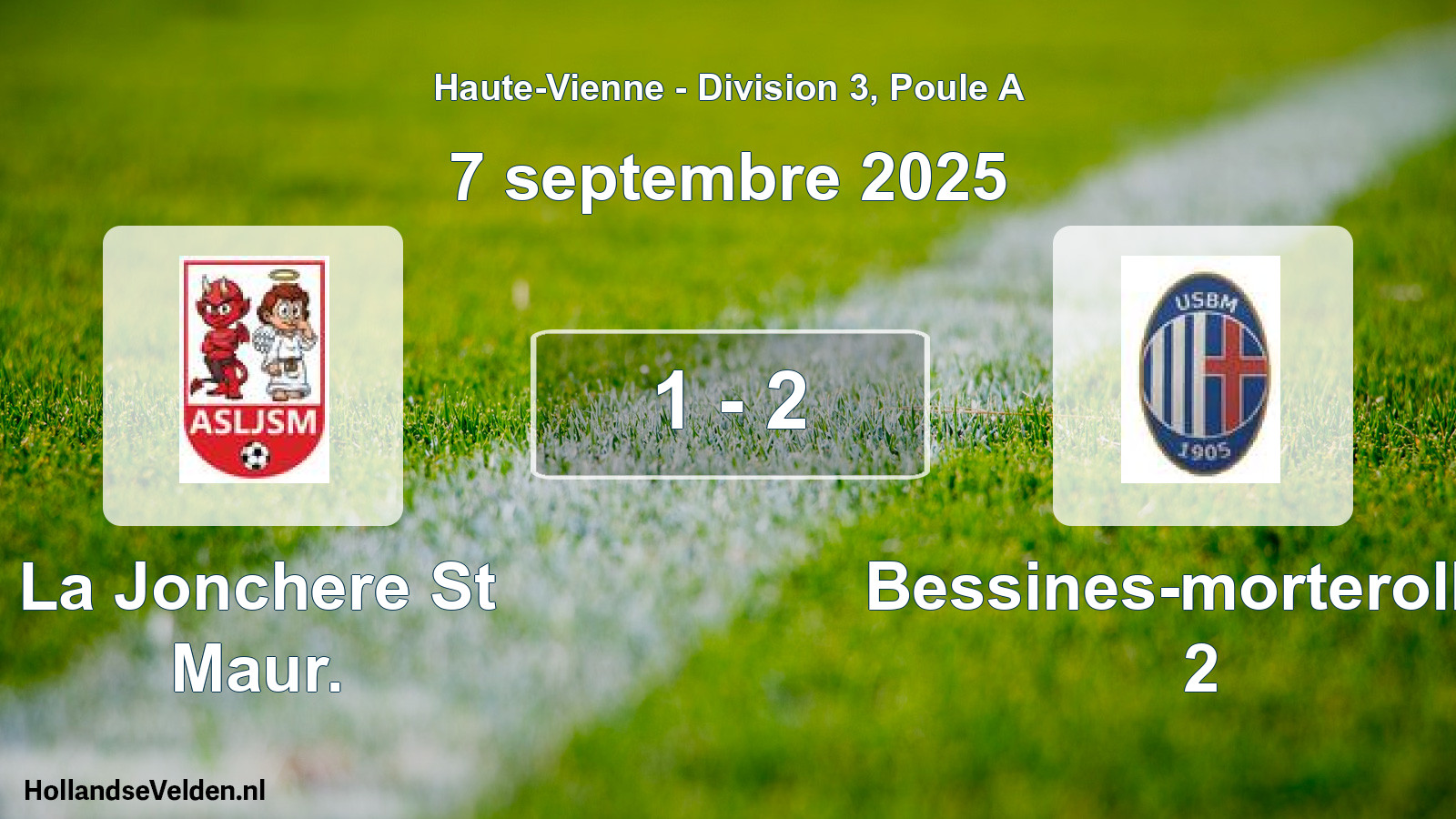 Total number of matches played: La Jonchere St Maur. - Bessines-morterolles 2 1 - 2 (7 September 2025)