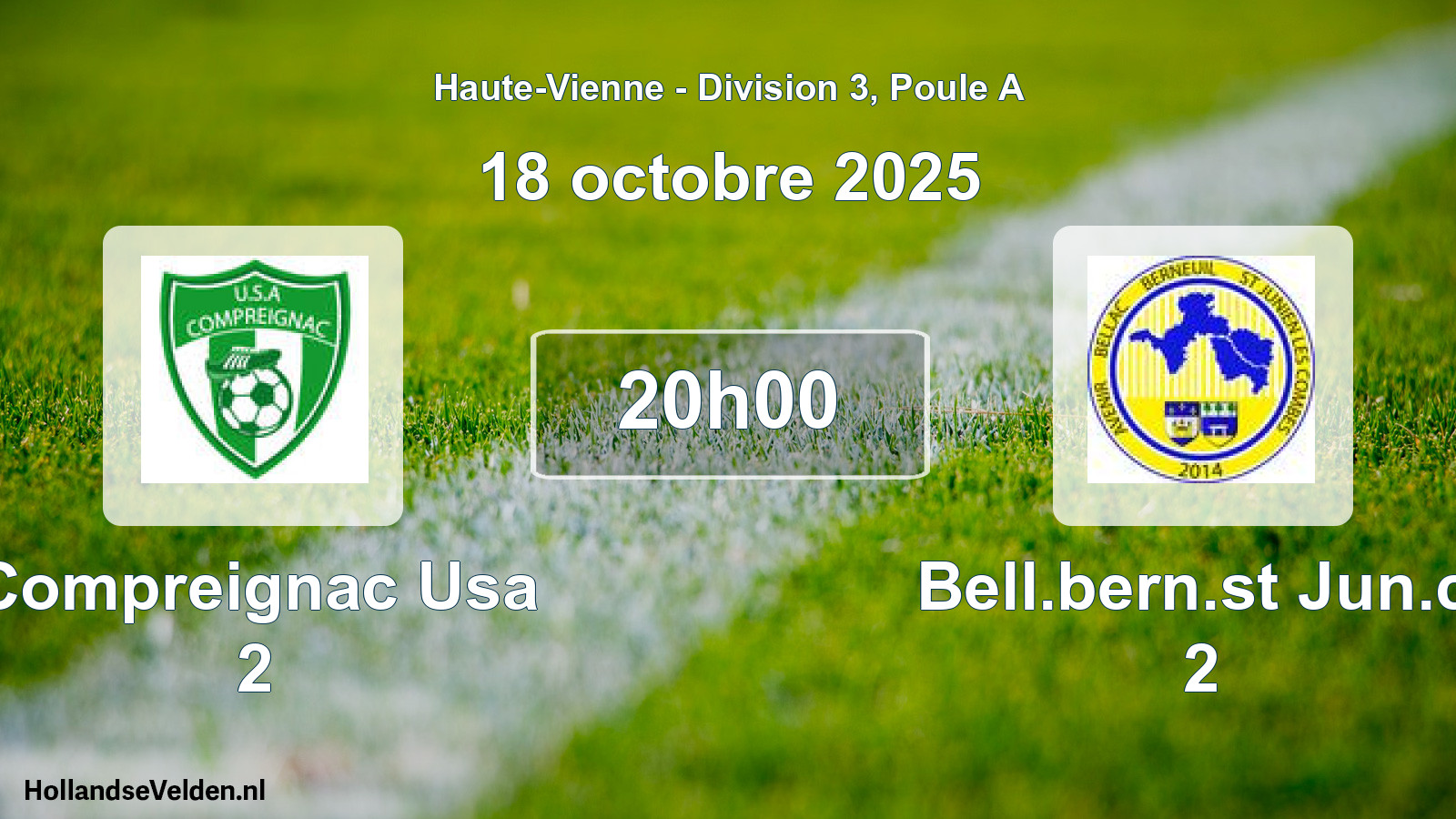 Scheduled Match: Compreignac Usa 2 - Bell.bern.st Jun.c. 2 (18 October 2025)