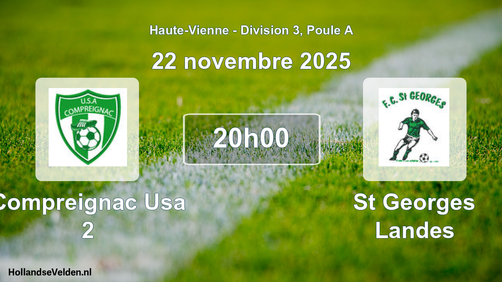 Geplande wedstrijd: Compreignac Usa 2 - St Georges Landes (22 novembre 2025)