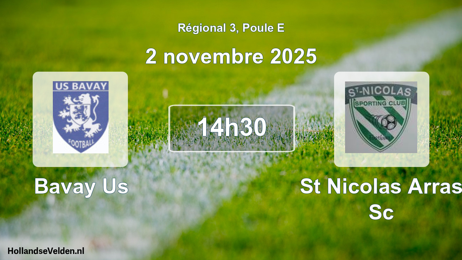 Geplande wedstrijd: Bavay Us - St Nicolas Arras Sc (2 novembre 2025)