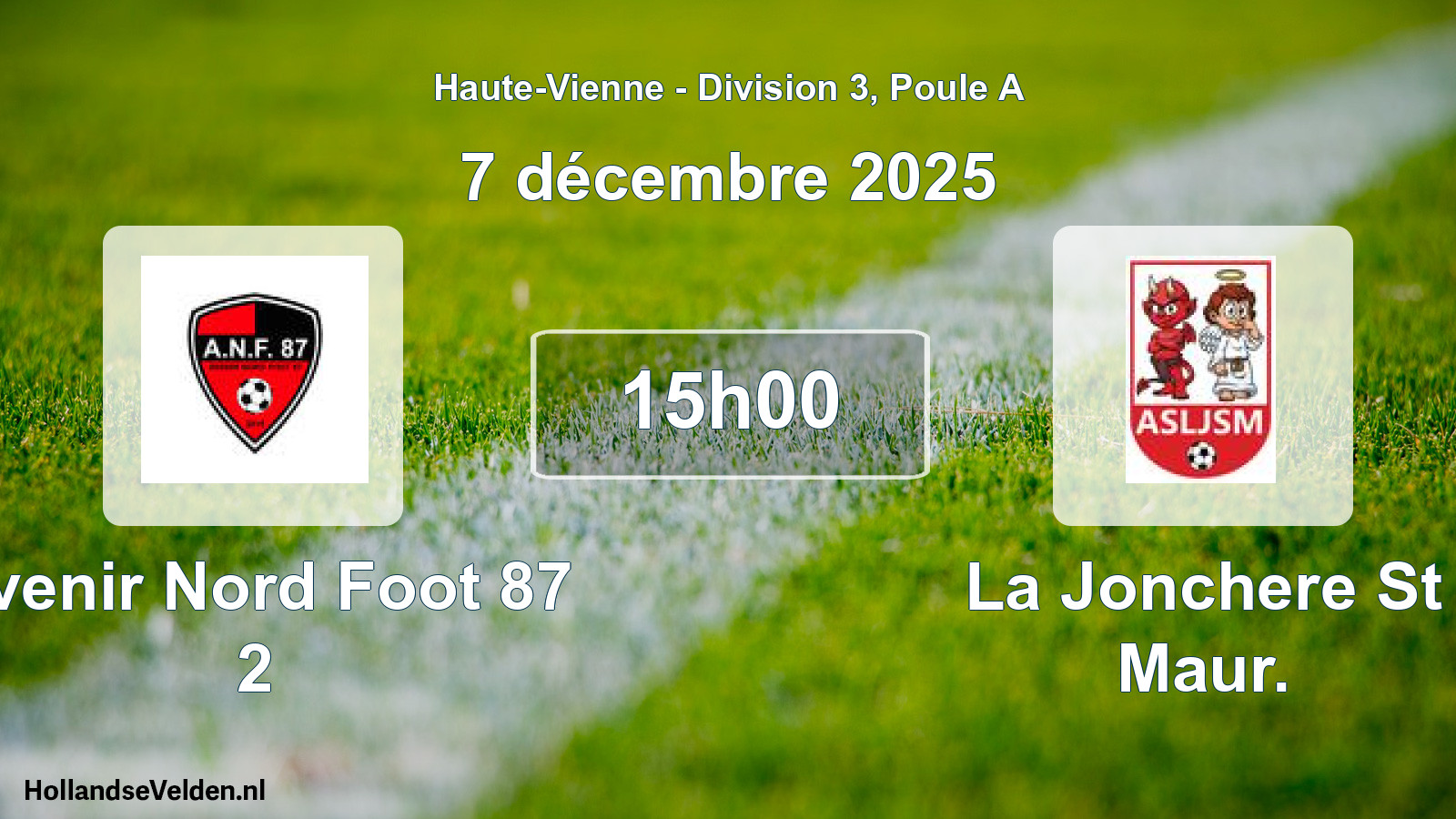 Geplande wedstrijd: Avenir Nord Foot 87 2 - La Jonchere St Maur. (7 december 2025)