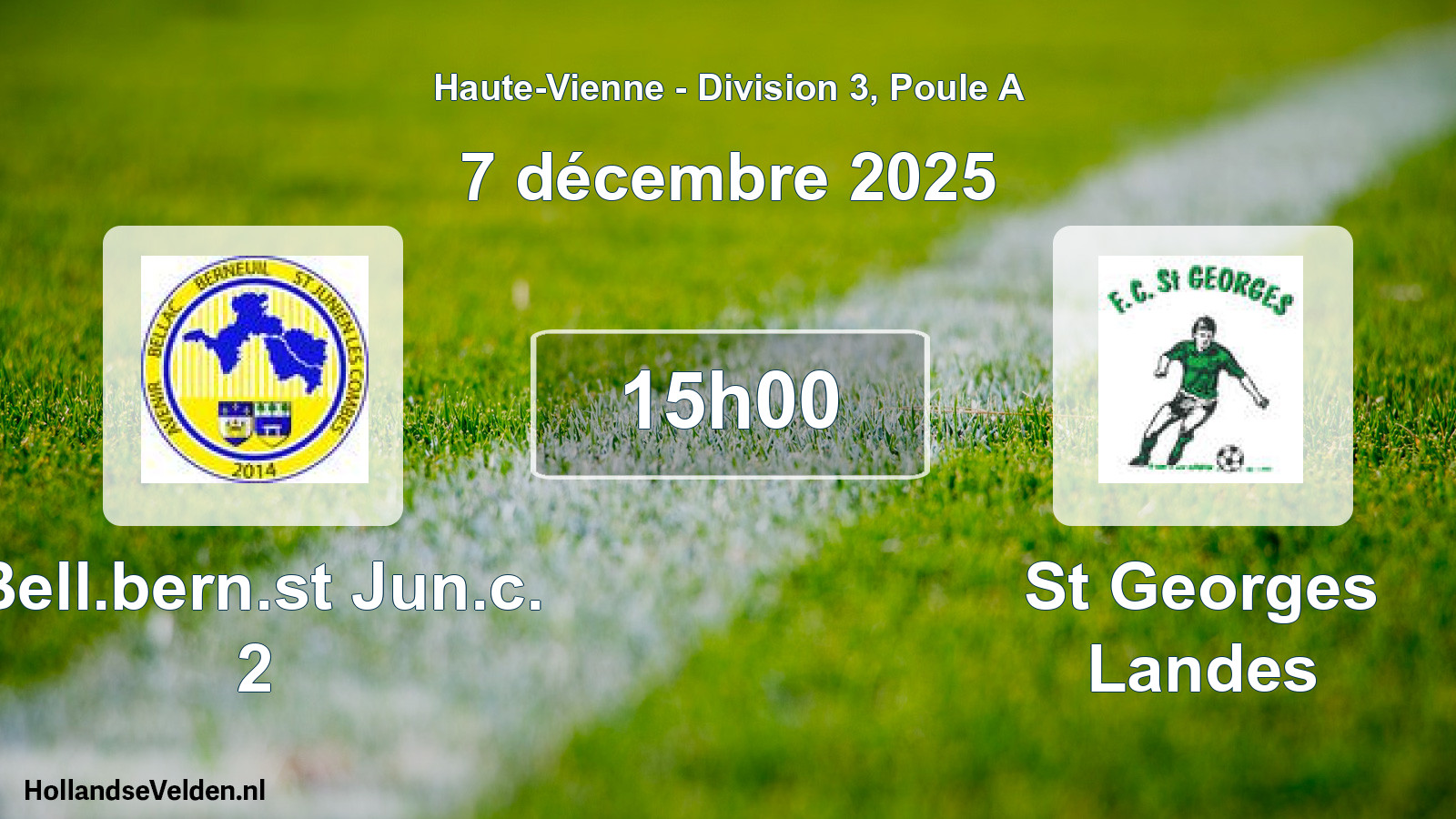 Geplande wedstrijd: Bell.bern.st Jun.c. 2 - St Georges Landes (7 décembre 2025)