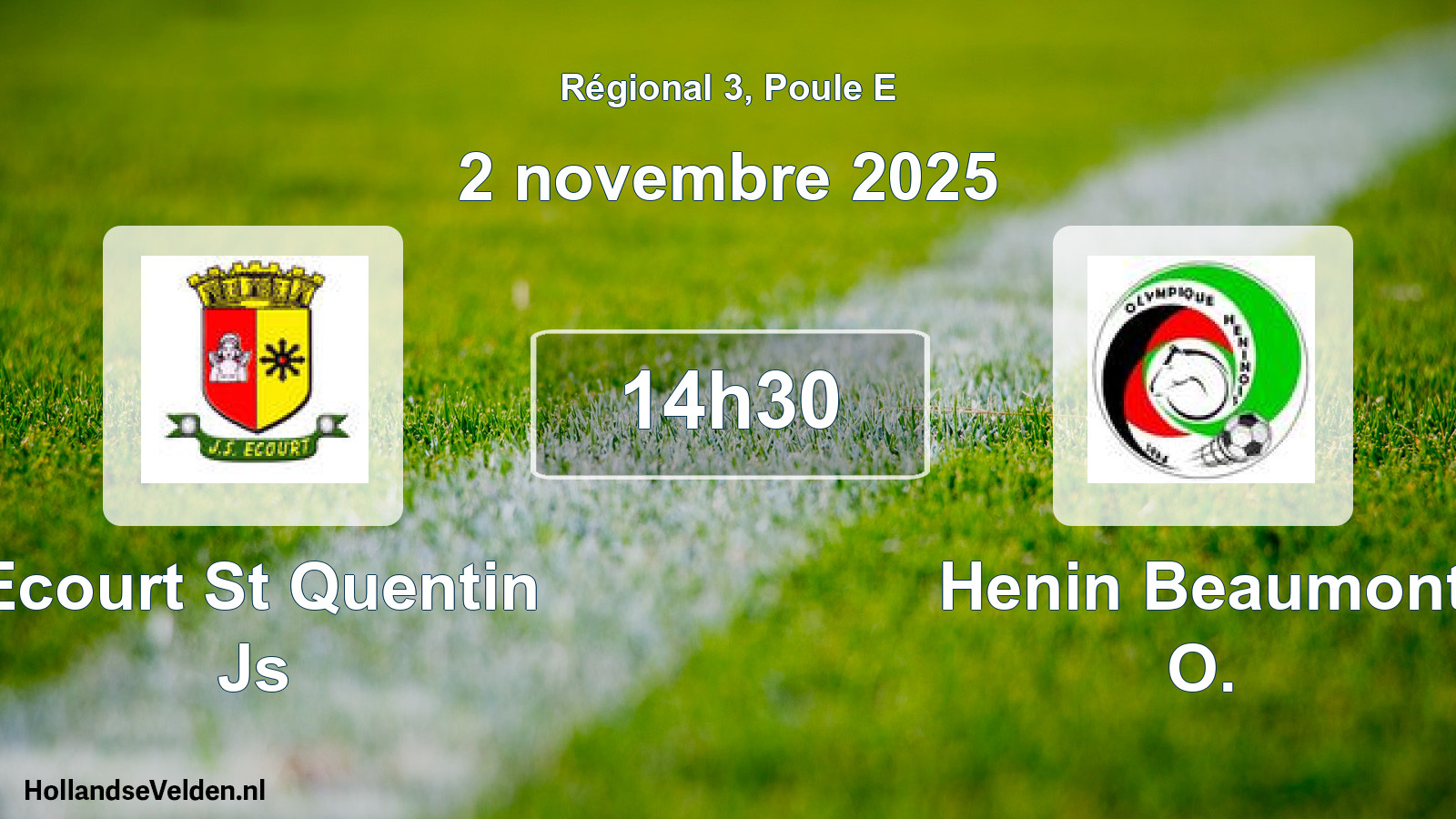 Geplande wedstrijd: Ecourt St Quentin Js - Henin Beaumont O. (2 novembre 2025)