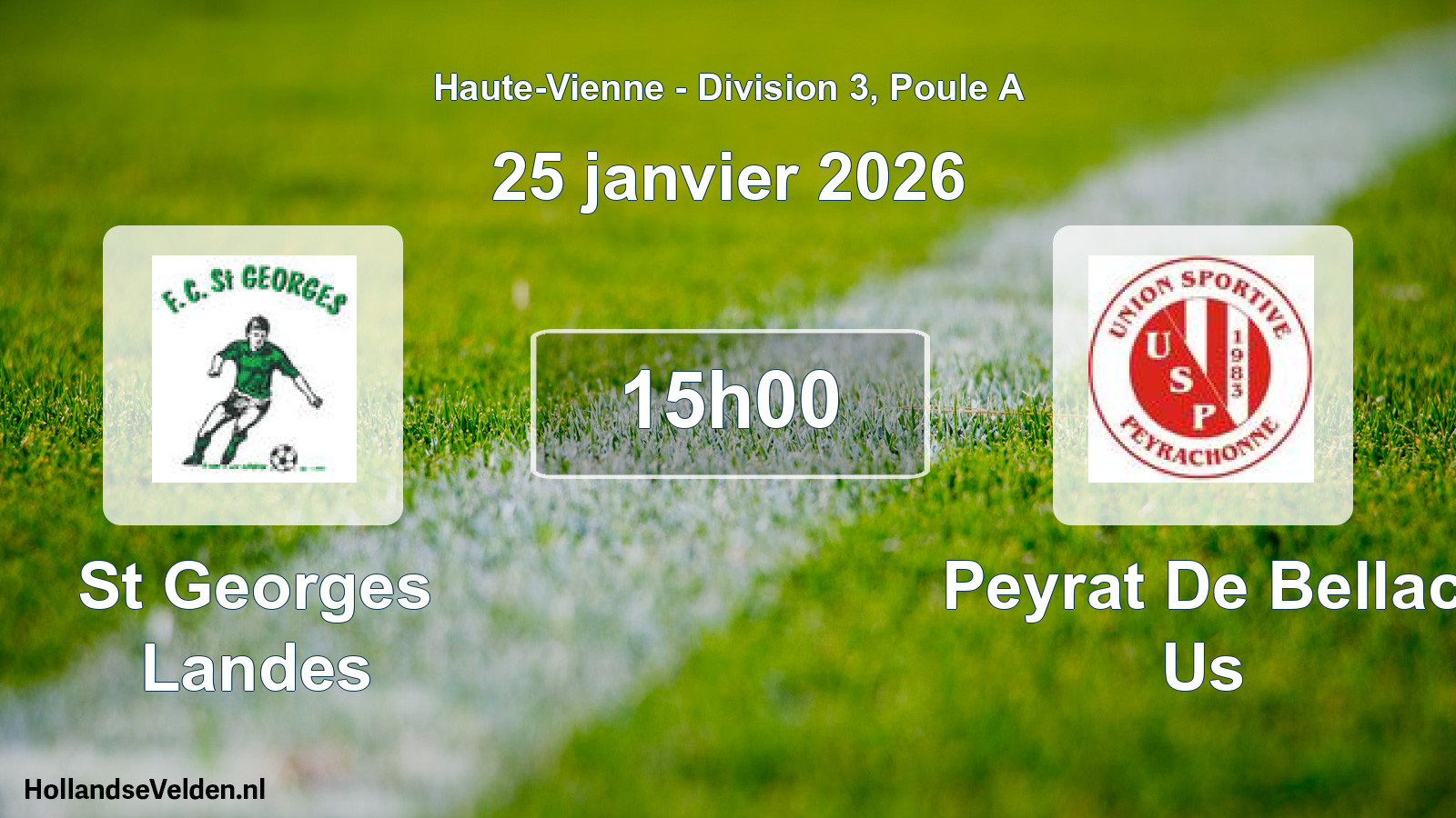 Geplande wedstrijd: St Georges Landes - Peyrat De Bellac Us (25 janvier 2026)