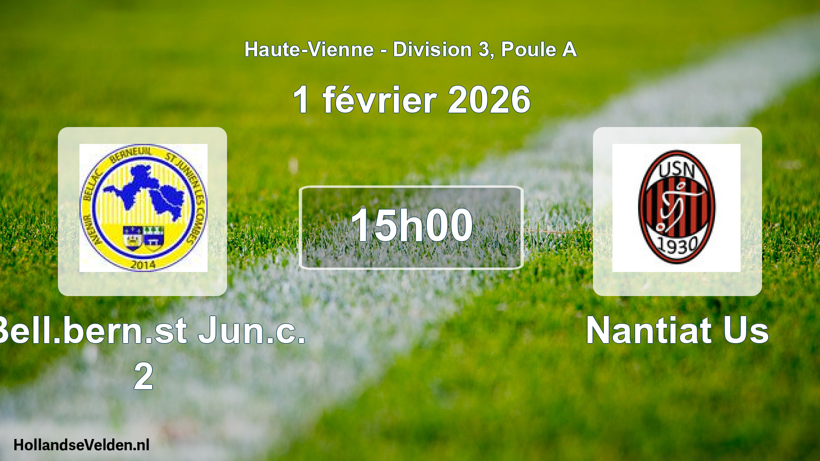 Scheduled Match: Bell.bern.st Jun.c. 2 - Nantiat Us (1 February 2026)