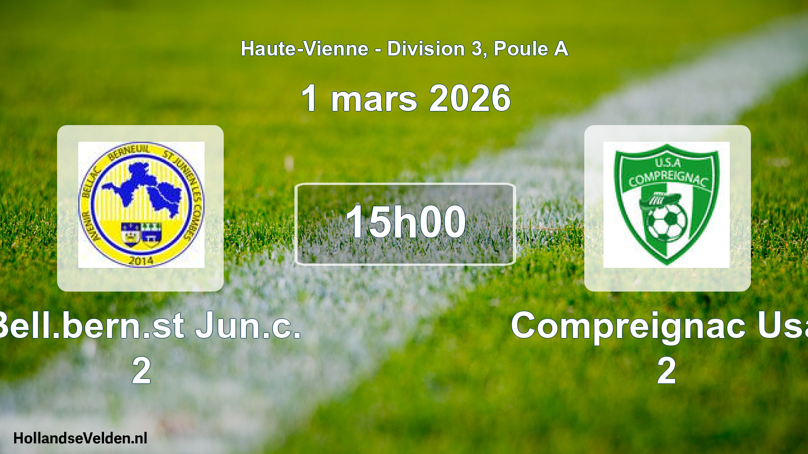 Scheduled Match: Bell.bern.st Jun.c. 2 - Compreignac Usa 2 (1 March 2026)