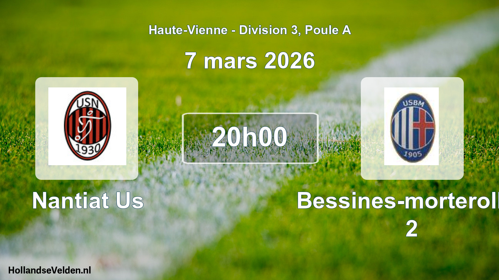 Geplande wedstrijd: Nantiat Us - Bessines-morterolles 2 (7 maart 2026)